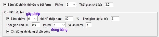 Cấu hình đổi sang Trượng Đóng Băng trong tab Đổi vũ khí