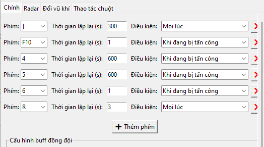 thiết lập thêm tự động nhấn phím l2m