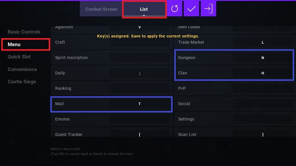 Keyboard shortcut setup for v3